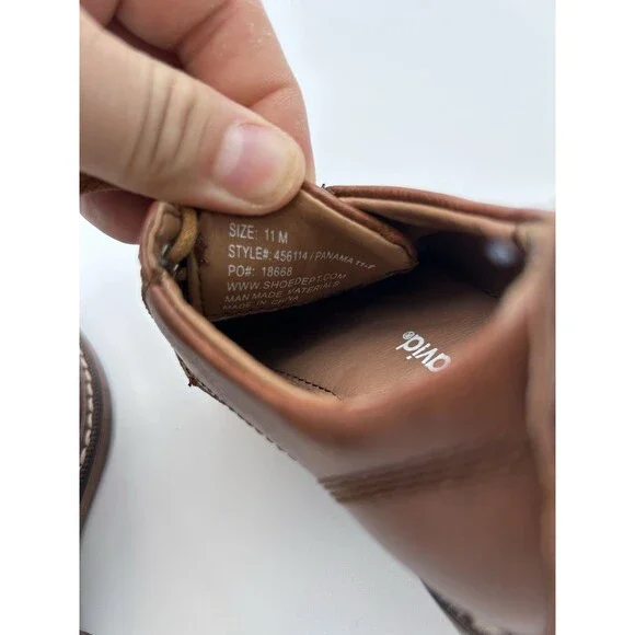 Robert David Boys Lace Up Panama Dress Shoes Brown Size 11 Church Wedding Formal - Picture 7 of 7